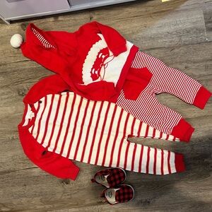 Red and White baby Santa outfit bundle